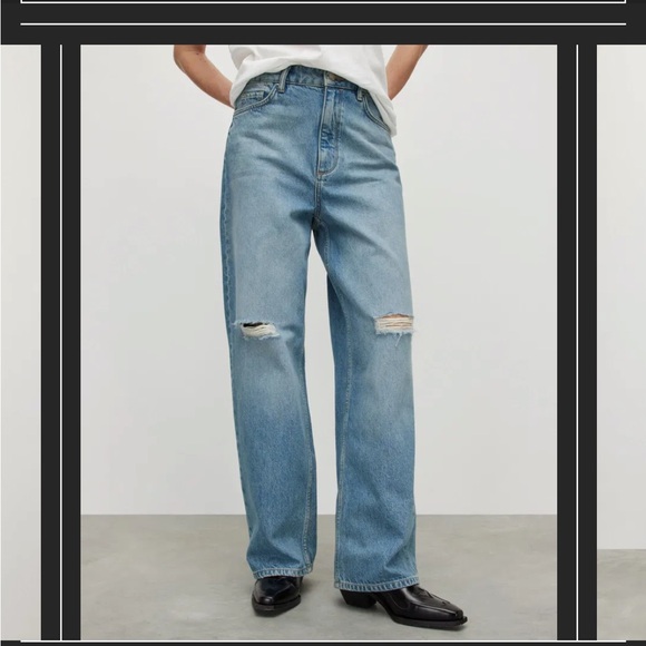 All Saints Other - AllSaints Elli Destroyed Wide Leg Jeans W27 Distressed Cropped Denim